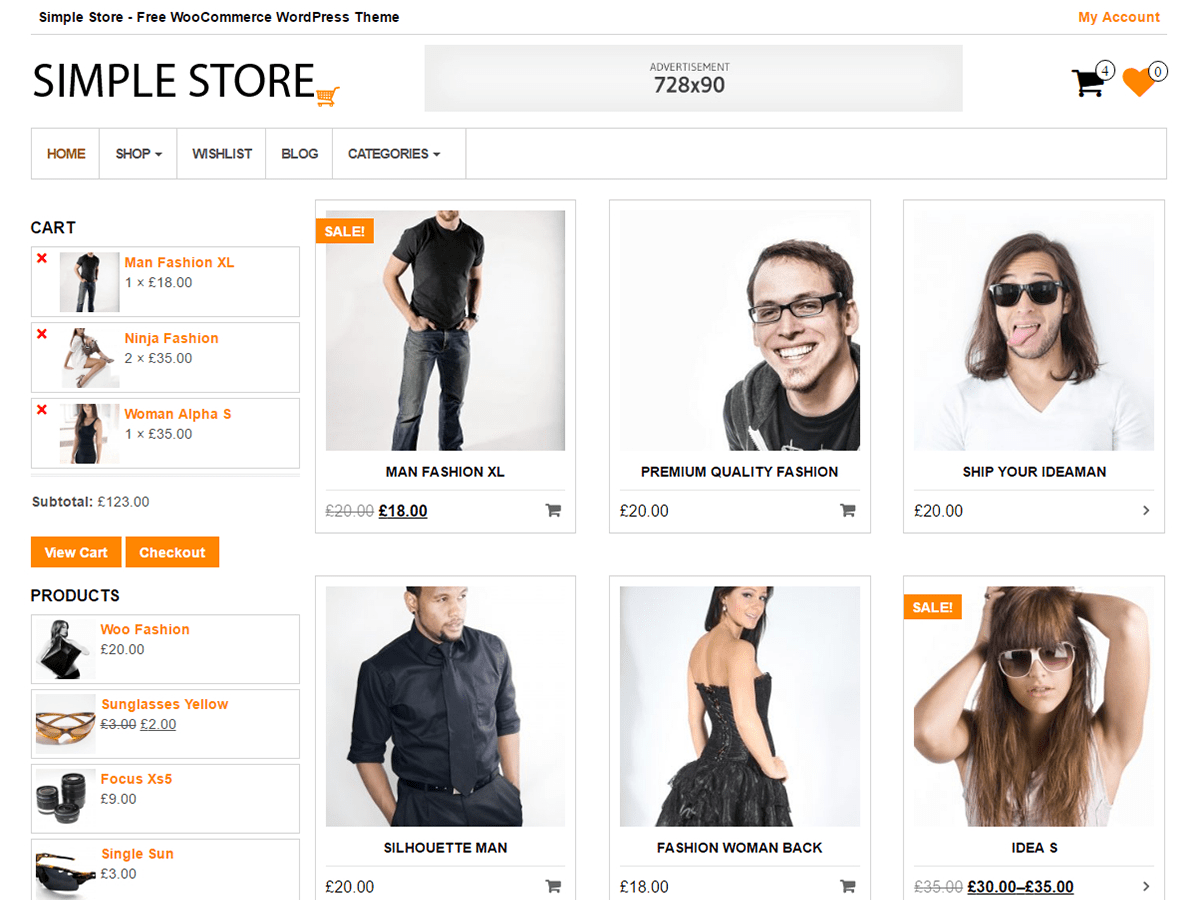 simple-store theme websites examples