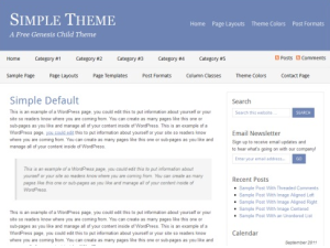 Simple website example screenshot