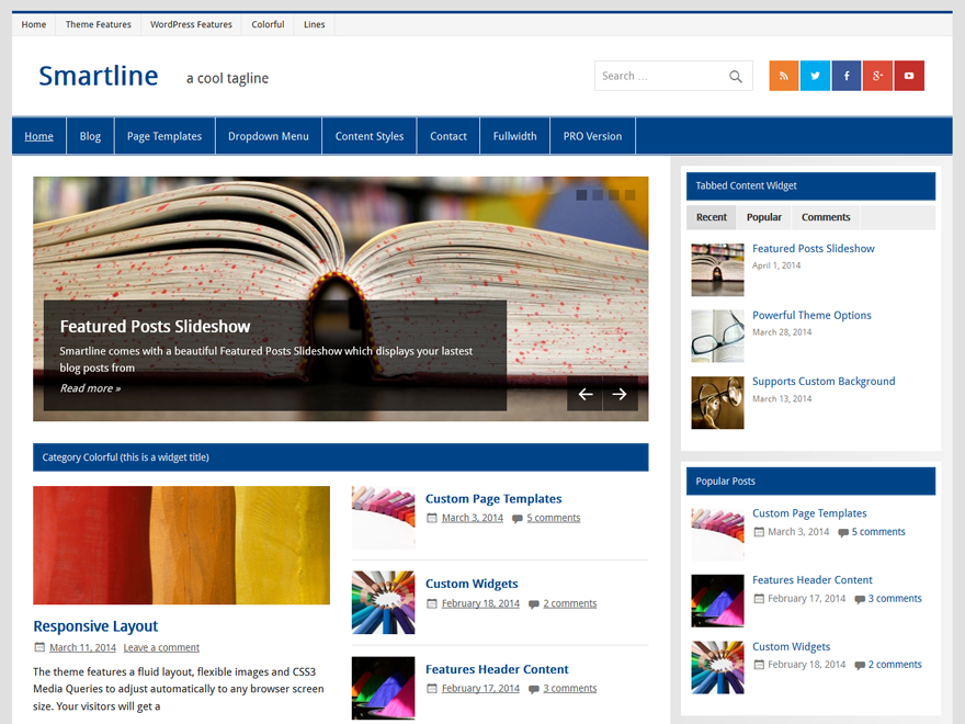Smartline Lite website example screenshot