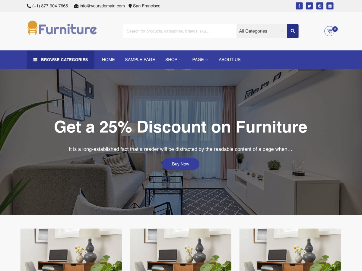 SparkleStore website example screenshot