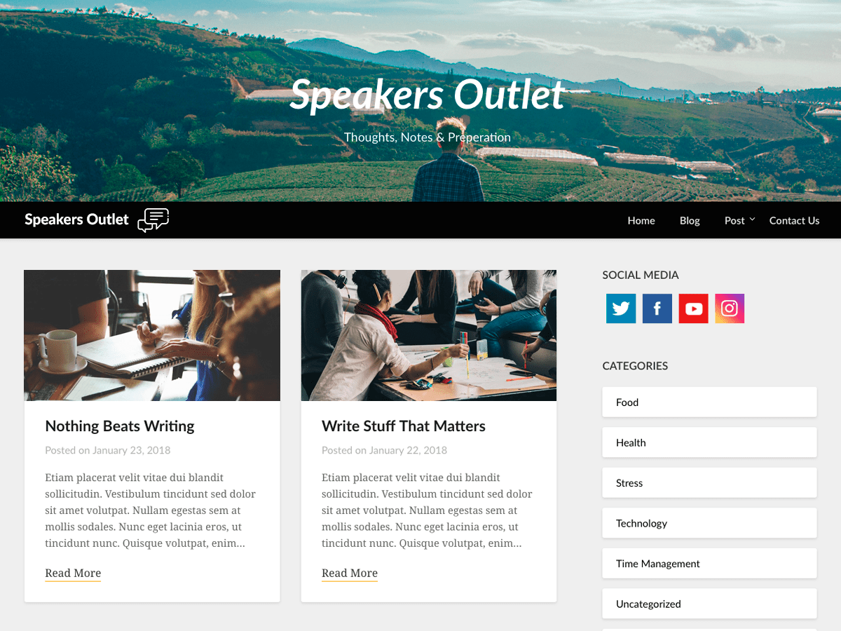Speakers Outlet theme websites examples