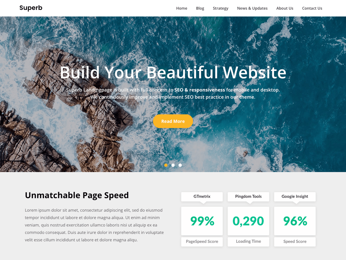 superb-landingpage theme websites examples