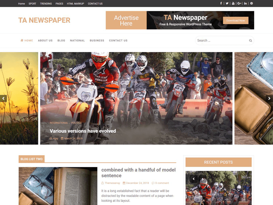 ta-newspaper theme websites examples