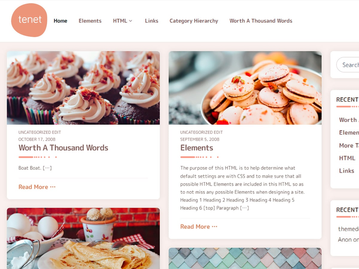 tenet theme websites examples