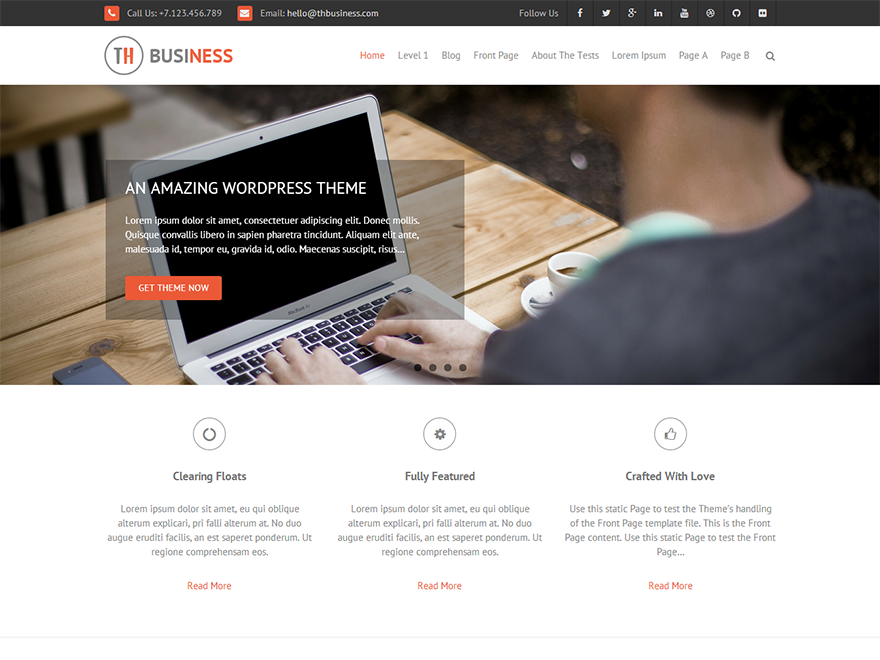 THBusiness website example screenshot