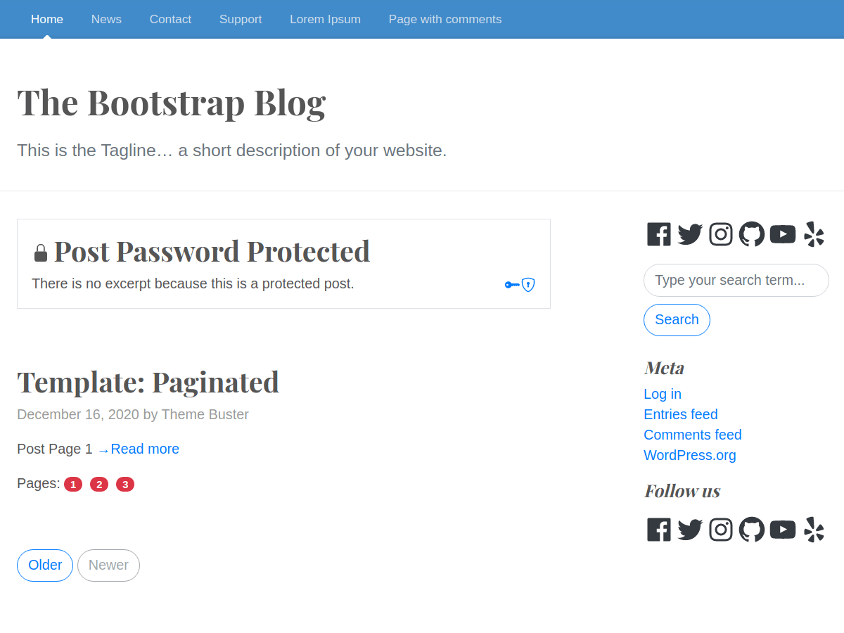 The Bootstrap Blog theme websites examples