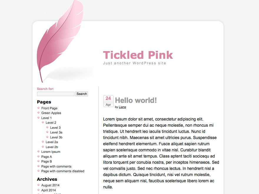 tickled-pink theme websites examples