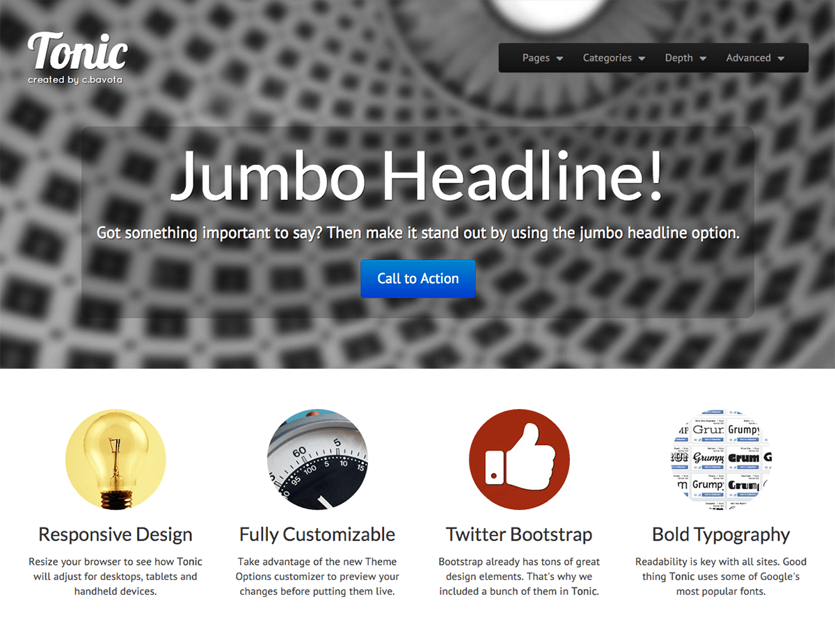 Tonic website example screenshot