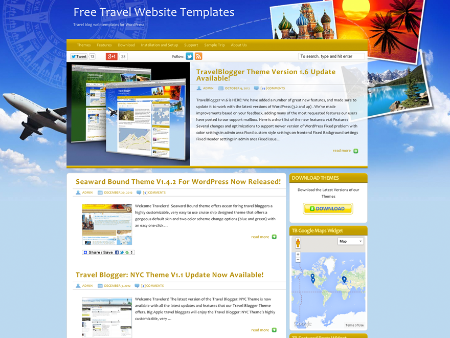 travelblogger theme websites examples