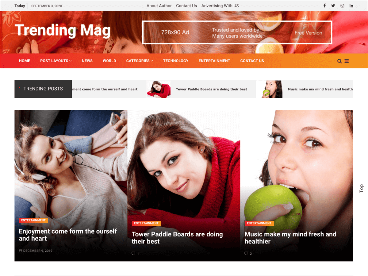 Trending Mag website example screenshot