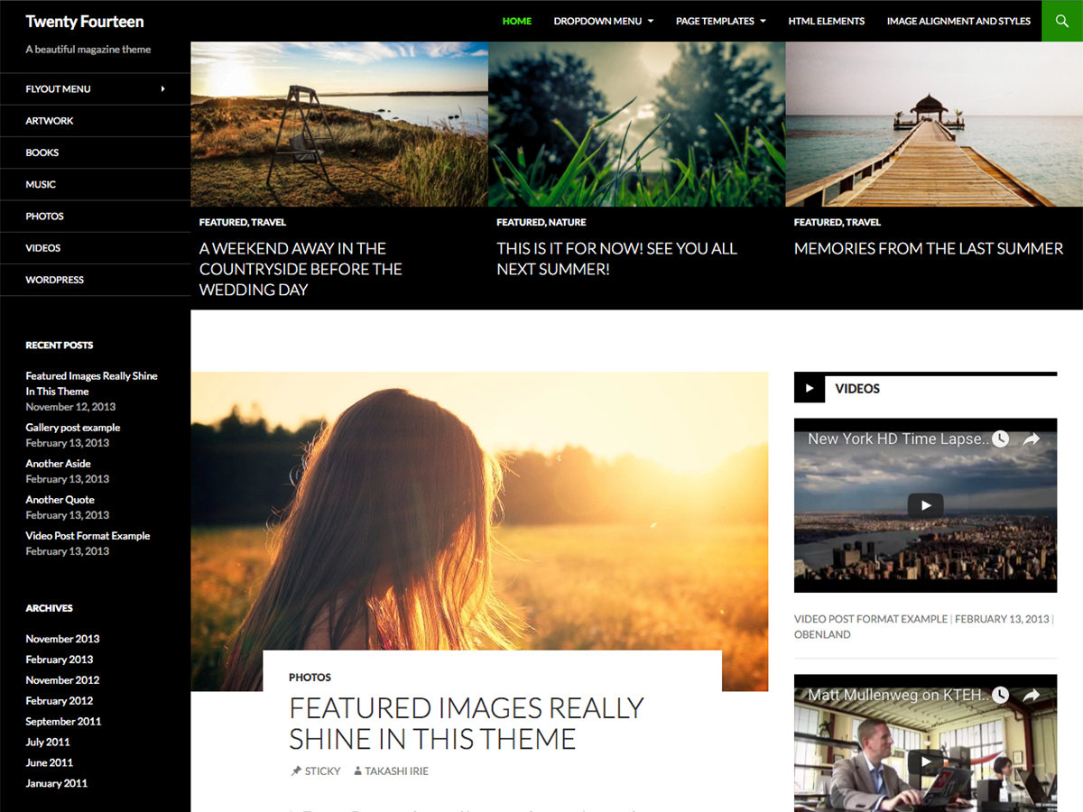 Twenty Fourteen theme websites examples