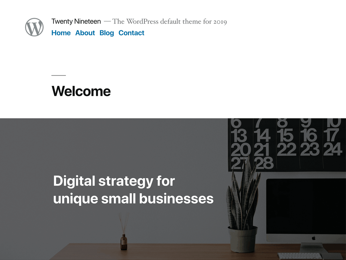 Twenty Nineteen website example screenshot