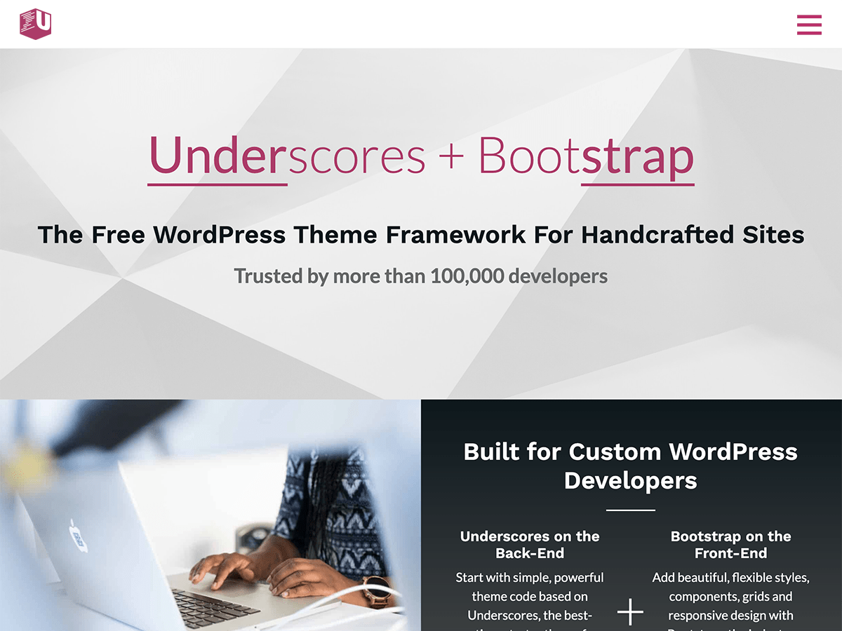 Understrap website example screenshot