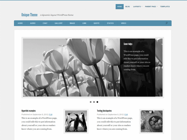 Unique website example screenshot