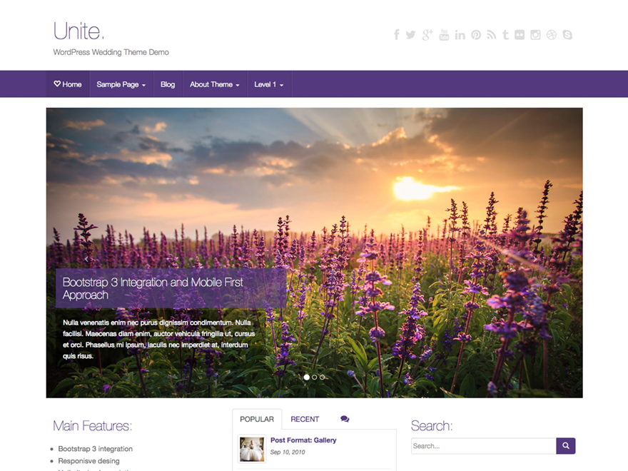 Unite website example screenshot