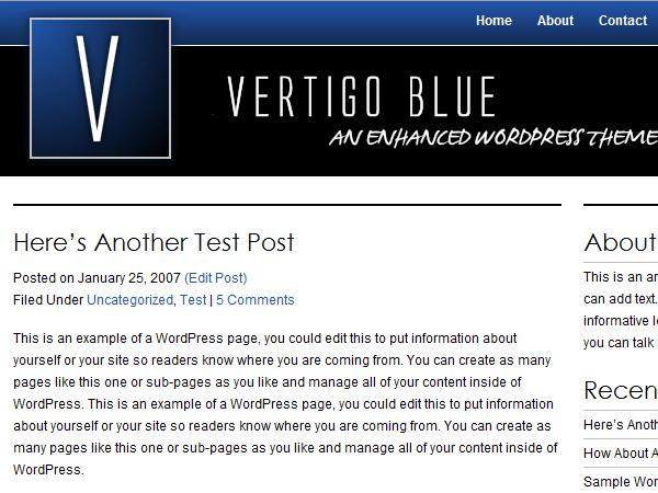 vertigo-2column theme websites examples