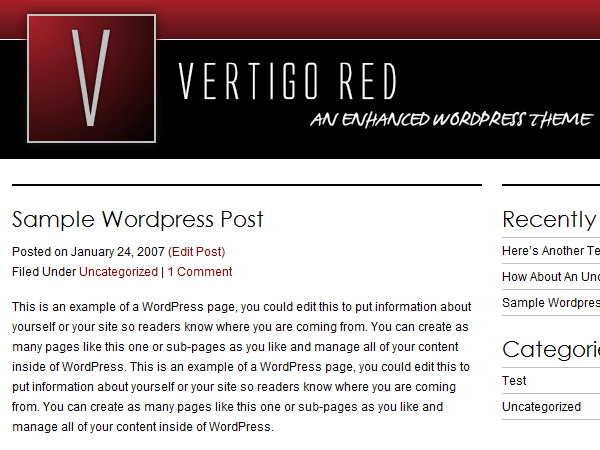 vertigo-red-3column theme websites examples
