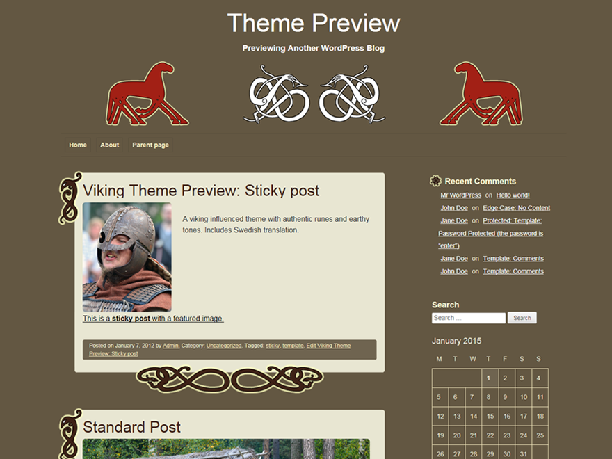 viking theme websites examples