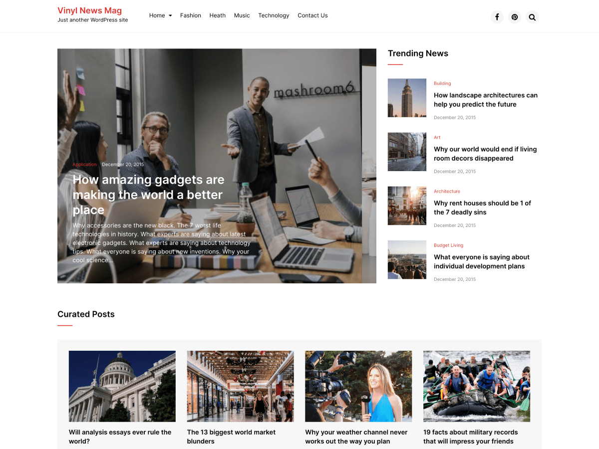 vinyl-news-mag theme websites examples