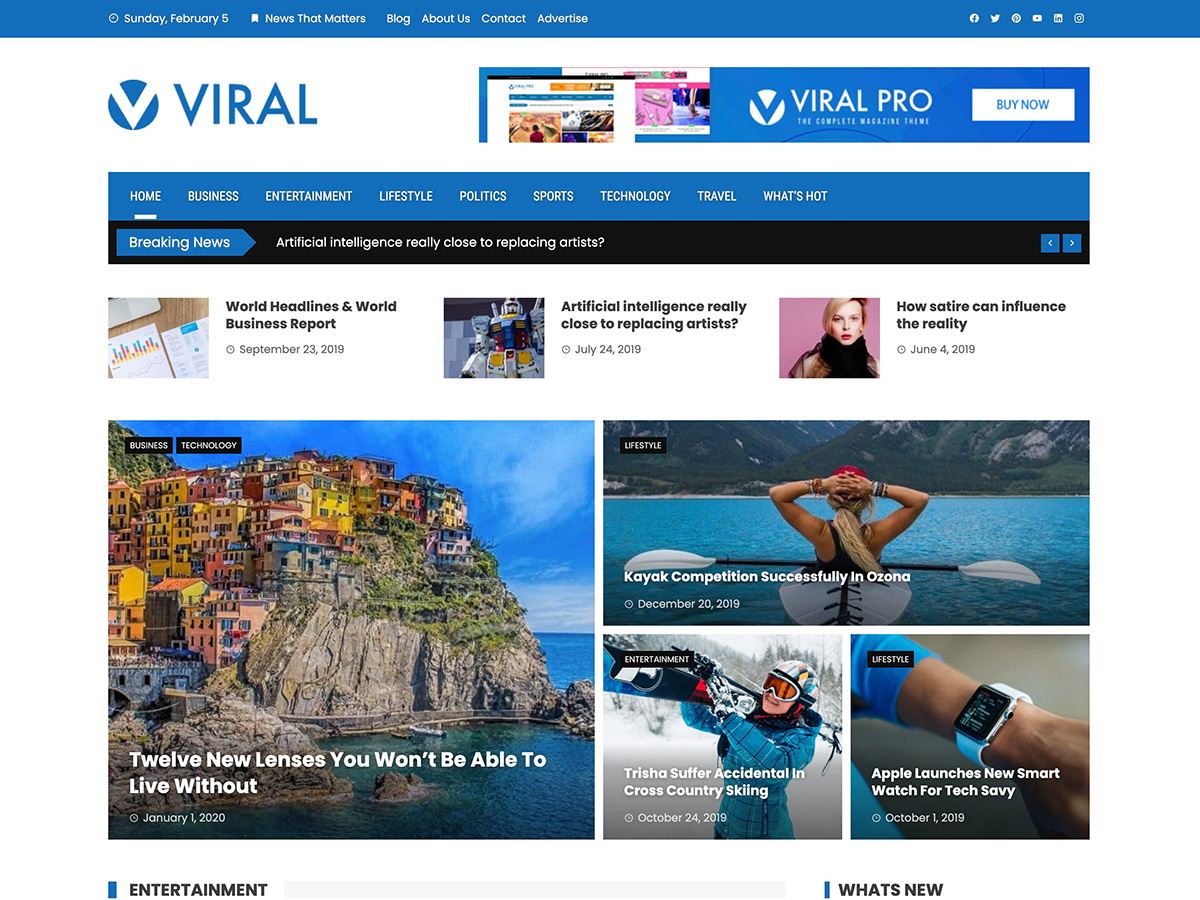 Viral website example screenshot