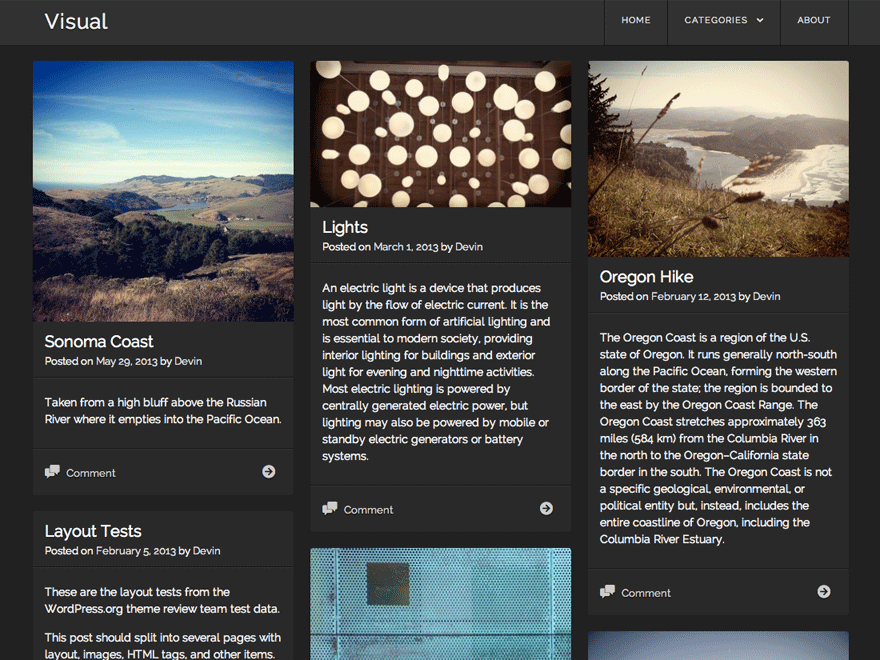 Visual website example screenshot