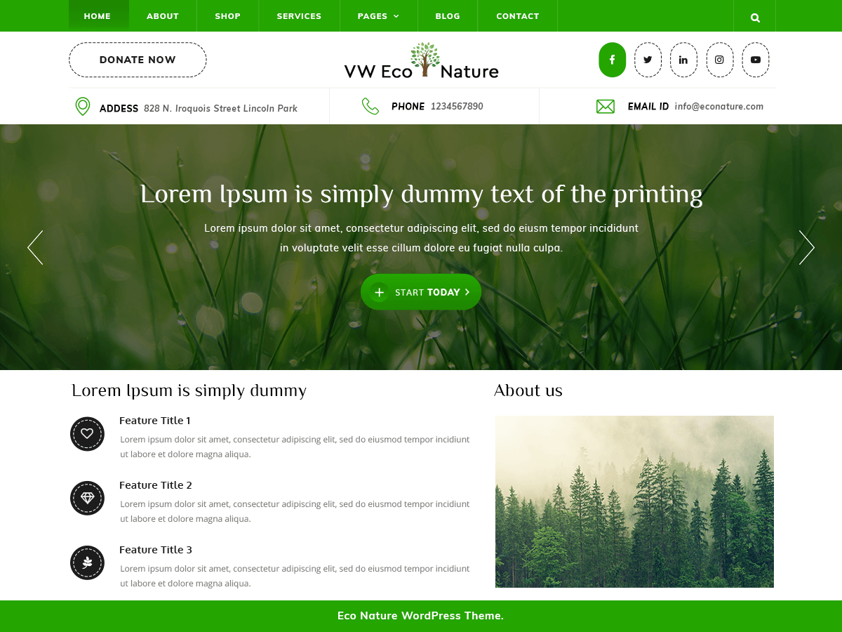 vw-eco-nature theme websites examples
