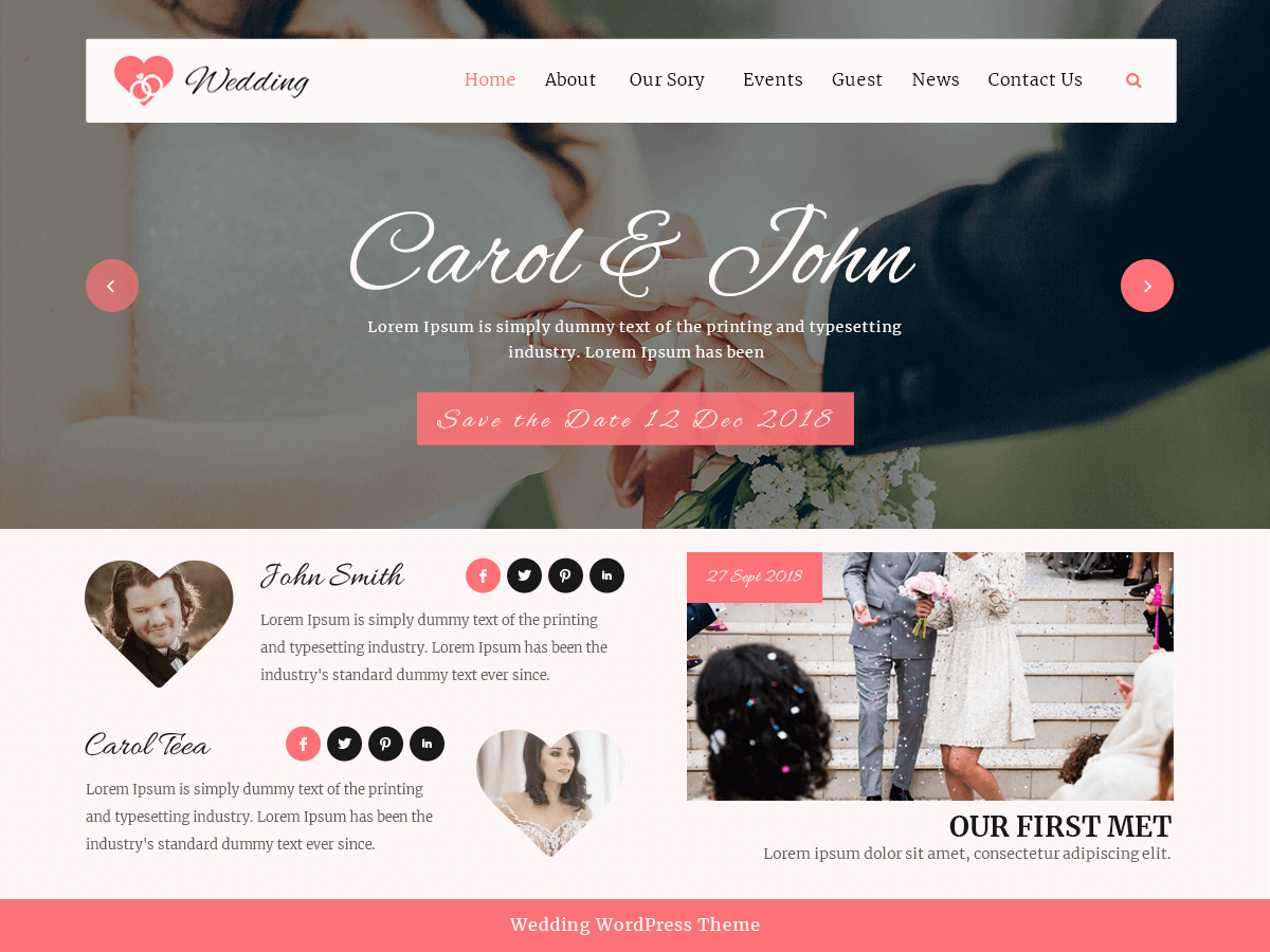 vw-wedding theme websites examples