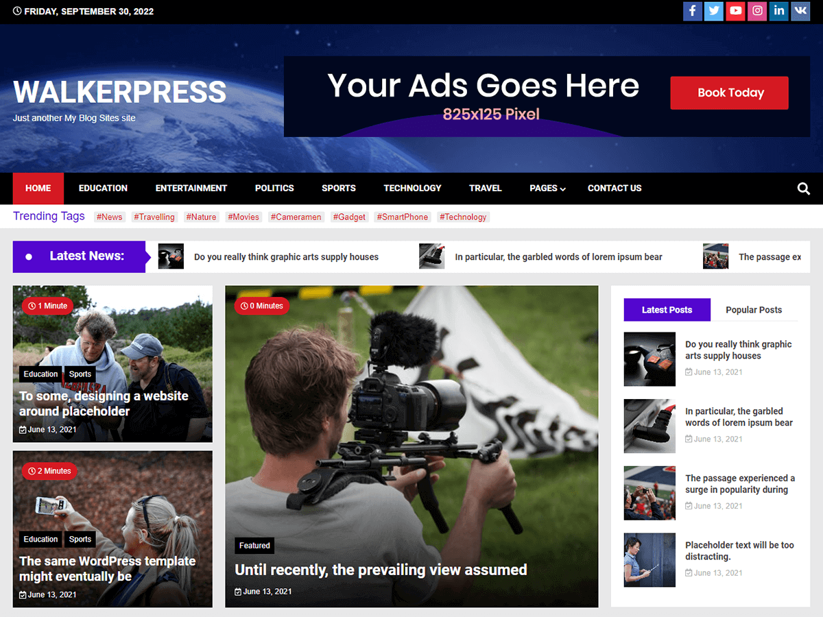 WalkerPress website example screenshot