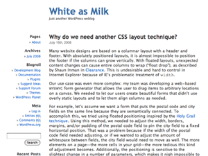 White as Milk theme websites examples