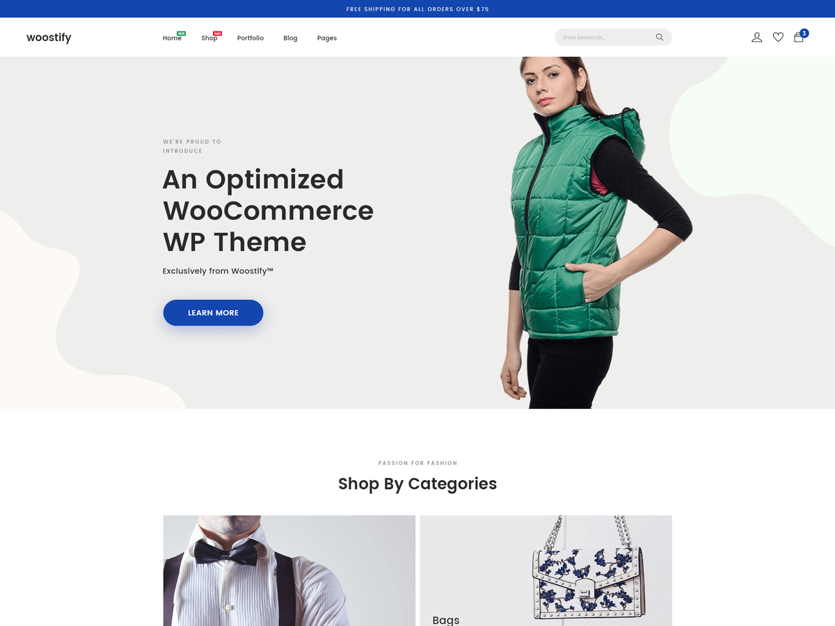 Woostify website example screenshot