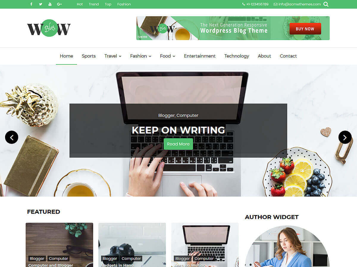 wow-blog theme websites examples