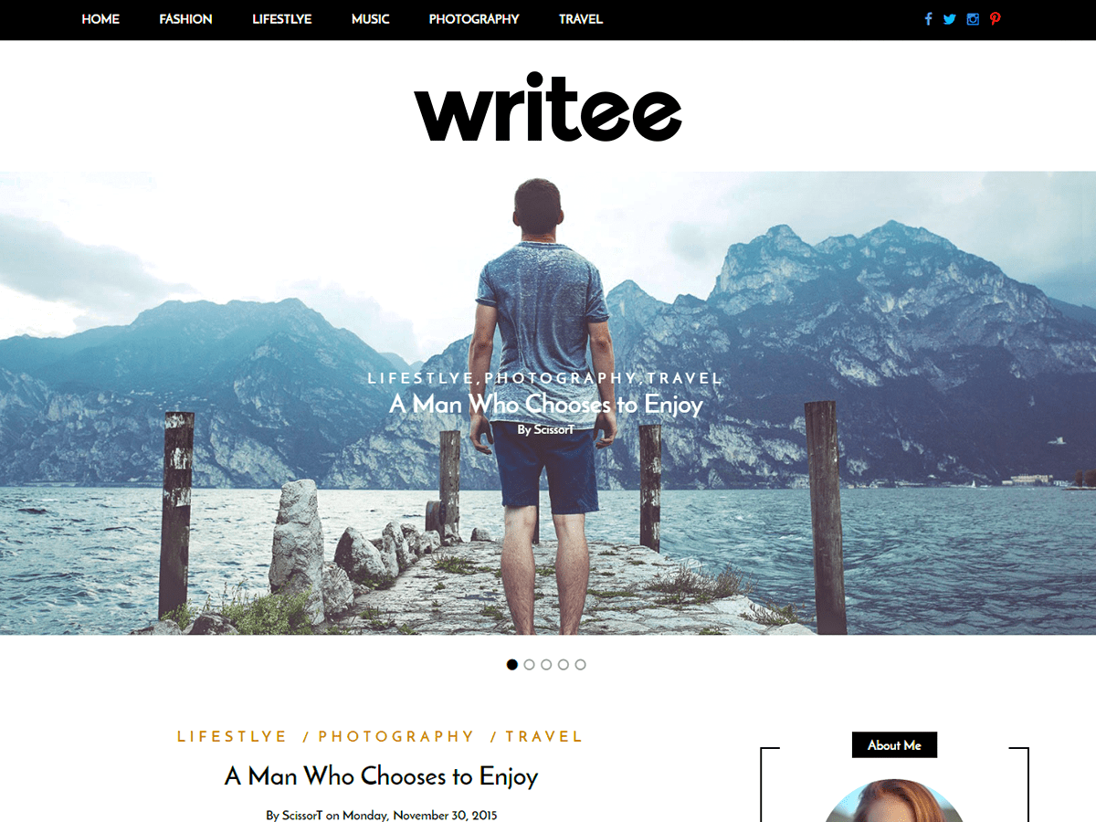 Writee website example screenshot