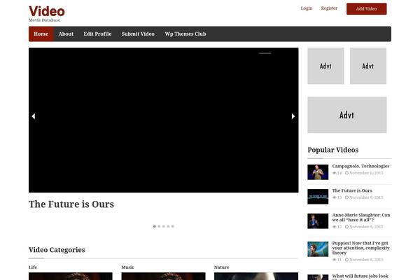 Video theme site design template sample