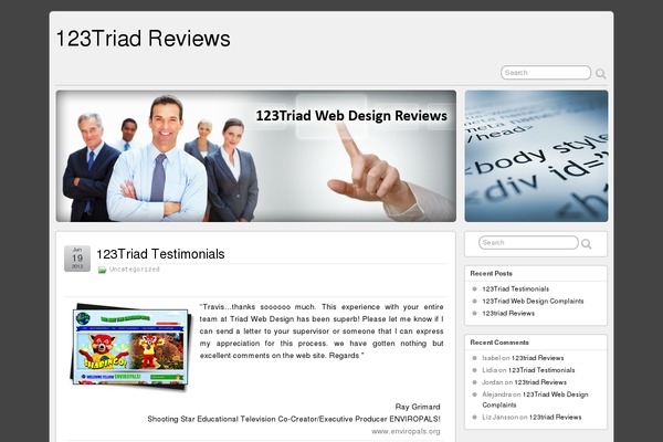 123triadreviews.com site used Suffusion