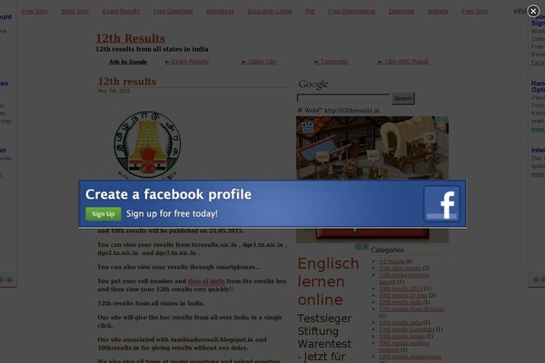 12thresults.in site used Adformat