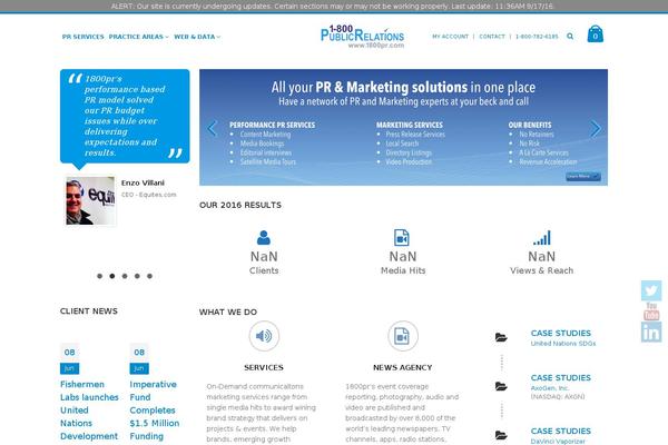 Site using WPFront Notification Bar plugin