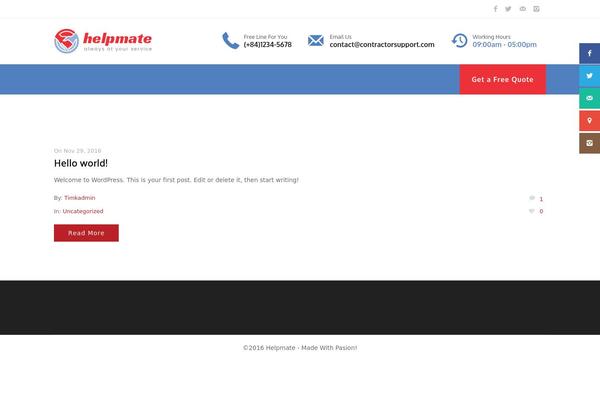 Helpmate theme site design template sample