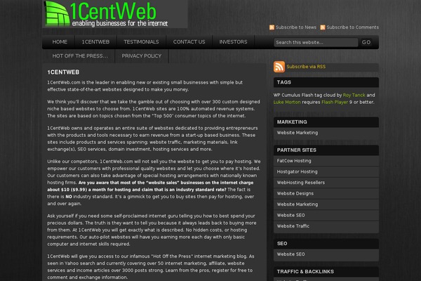 1centweb.com site used Tubular_10