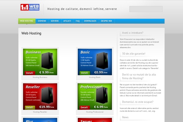 Hosting theme site design template sample