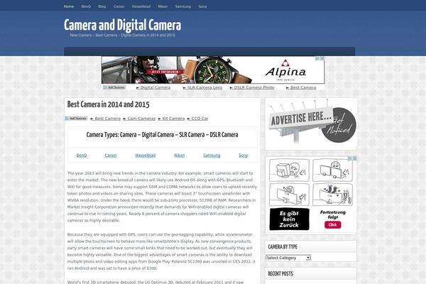 Camera theme site design template sample