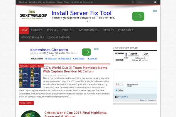 cwc2015 theme websites examples