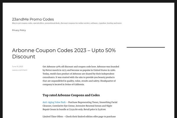 Twenty Sixteen theme site design template sample