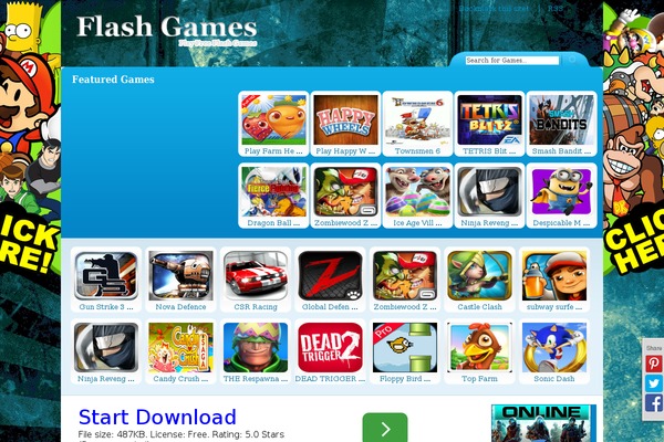Flash Gamer theme site design template sample