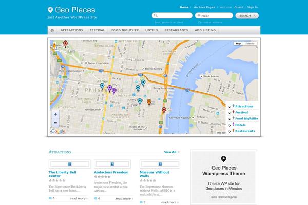 GeoPlaces theme site design template sample