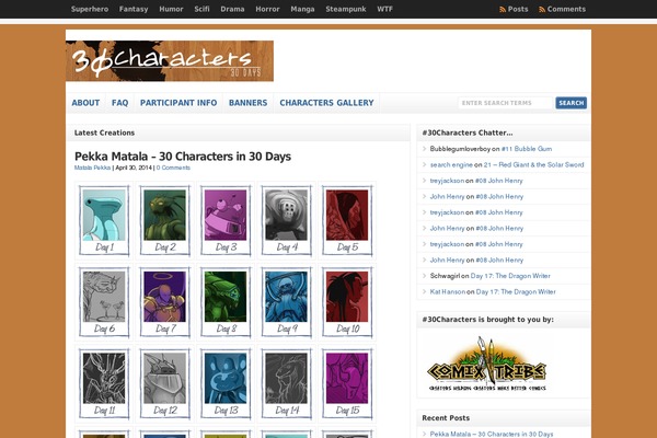 30characters.com site used Wp-clear311