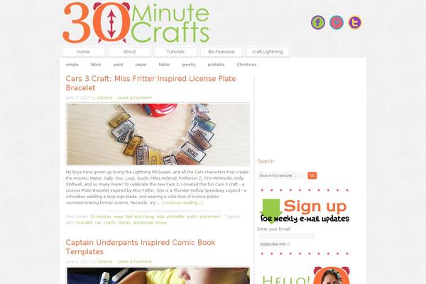 30minutecrafts.com site used Craftiness Child Theme