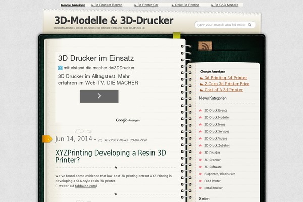Diary theme site design template sample