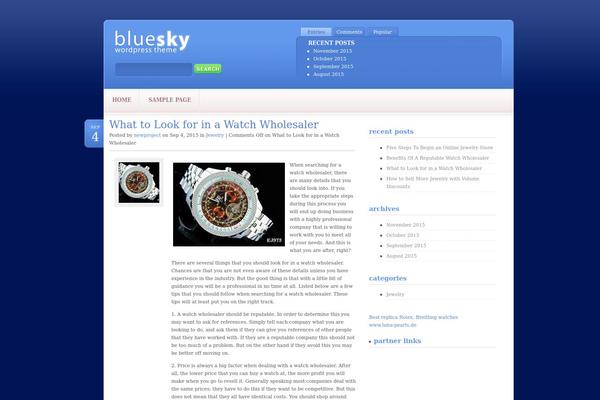 BlueSky theme site design template sample