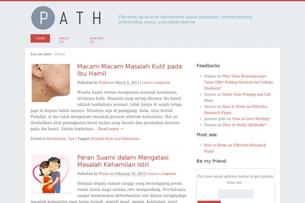 Path theme site design template sample