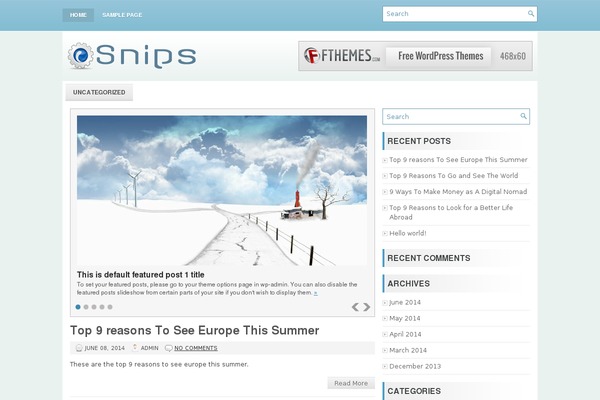 Snips theme site design template sample